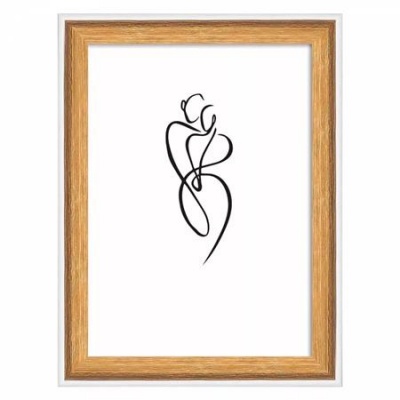Obrazový rám, drevený, 10x15 cm, "Silhouette", prírodná