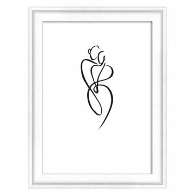 Obrazový rám, drevený, 10x15 cm, "Silhouette", biela