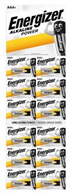 Batérie, AAA mikro, 12 ks, po jednom trhateľné, ENERGIZER "Alkaline Power Kartella"