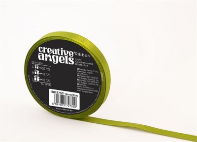 Saténová stuha, 12 mm x 32 m, zelená