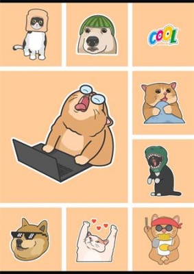 Zošit, A4, štvorčekový, 80 listov, COOL BY VICTORIA "Memes"