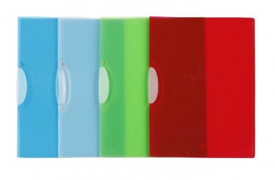 Rýchloviazač, s klipom, PP, A4, VIQUEL "Propyglass V-Clip", mix farieb