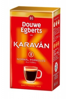 Káva, pražená, mletá, vákuové balenie, 225 g, DOUWE EGBERTS "Karaván", klasické praženie