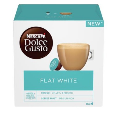 Kávové kapsule, 16 ks, NESCAFÉ DOLCE GUSTO "Flat White"