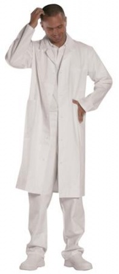 Plášť, pánsky, dlhý rukáv, 100% bavlna, veľkosť: 48, biely