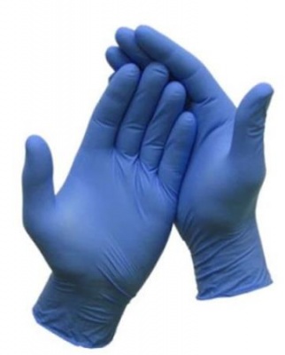 Ochranné rukavice, jednorazové, nitrilové, veľ. L, 200 ks, nepudrované, modrá