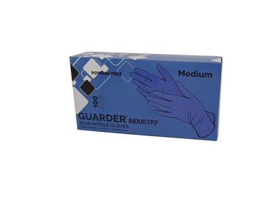 Ochranné rukavice, jednorazové, nitrilové, veľkosť: M, 100 ks, nepudrované, modré