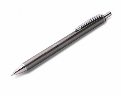 Gélové pero, 0,35 mm, stláčací mechanizmus, telo pera: antracitová, PENTEL "EnerGel BL-407" modrá