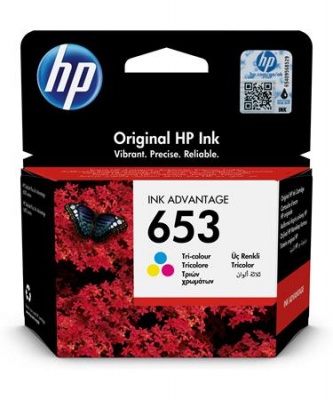 3YM74AE atramentová náplň k DeskJet Plus Ink Advantage 6075 All-in-One tlačiarni, HP 653, c+m+y, 200 strán