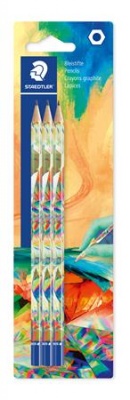 Grafitová ceruzka, sada, HB, šesťhranná, STAEDTLER "170 BK3-2", Multiverzum