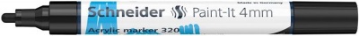 Akrylový popisovač, 4 mm, SCHNEIDER "Paint-It 320" , čierny