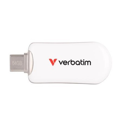 USB kľúč, 64GB, USB-C 3.2 Gen1, VERBATIM "Plectra", biely