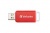 USB kľúč, 16GB, USB 2.0, VERBATIM "Databar", červený